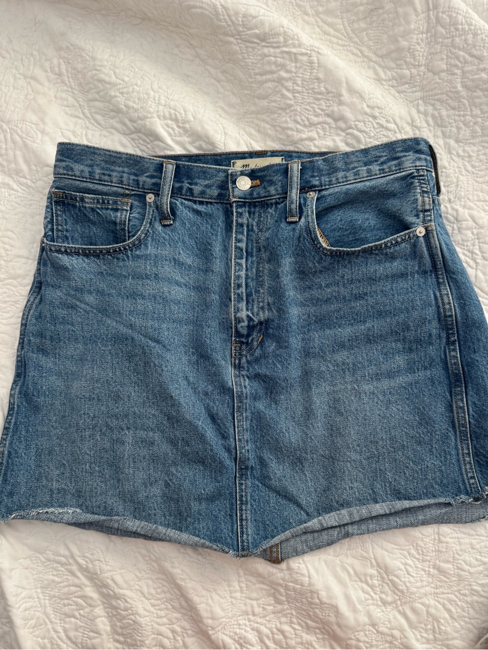 High-Waist Blue Denim Mini Skirt